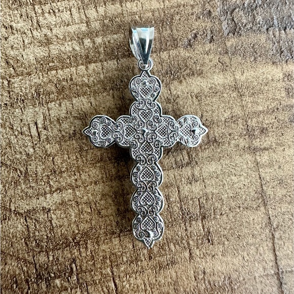 14k white gold cross
